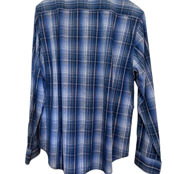 Robert Graham Men’s XL Button Down Shirt Blue Plaid Long Sleeve Designer Casual - Picture 2 of 6